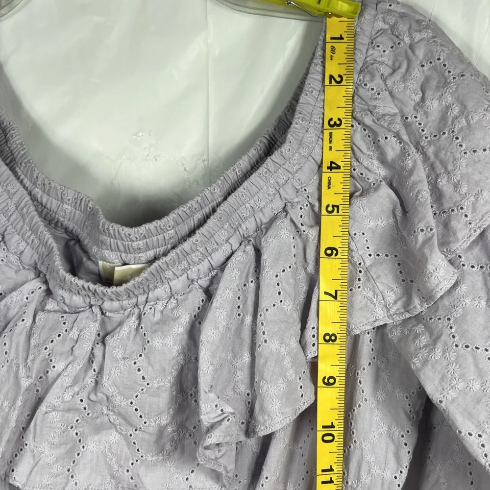 MICHAEL Michael Kors‎ Womens Lavender Off The Shoulder Eyelet Dress Size Medium
